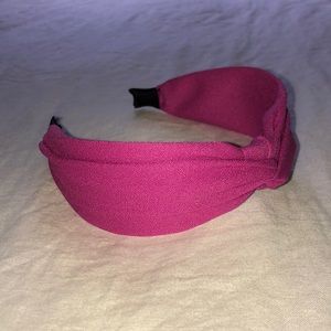 Hot pink top knot headband